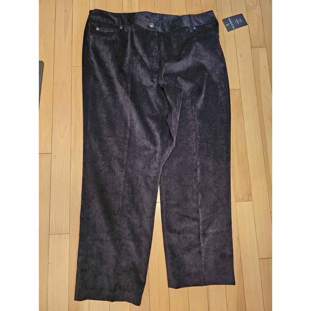 Plus Size Zac & Rachel Women's Black Corduroy-like Pants  18W NWT